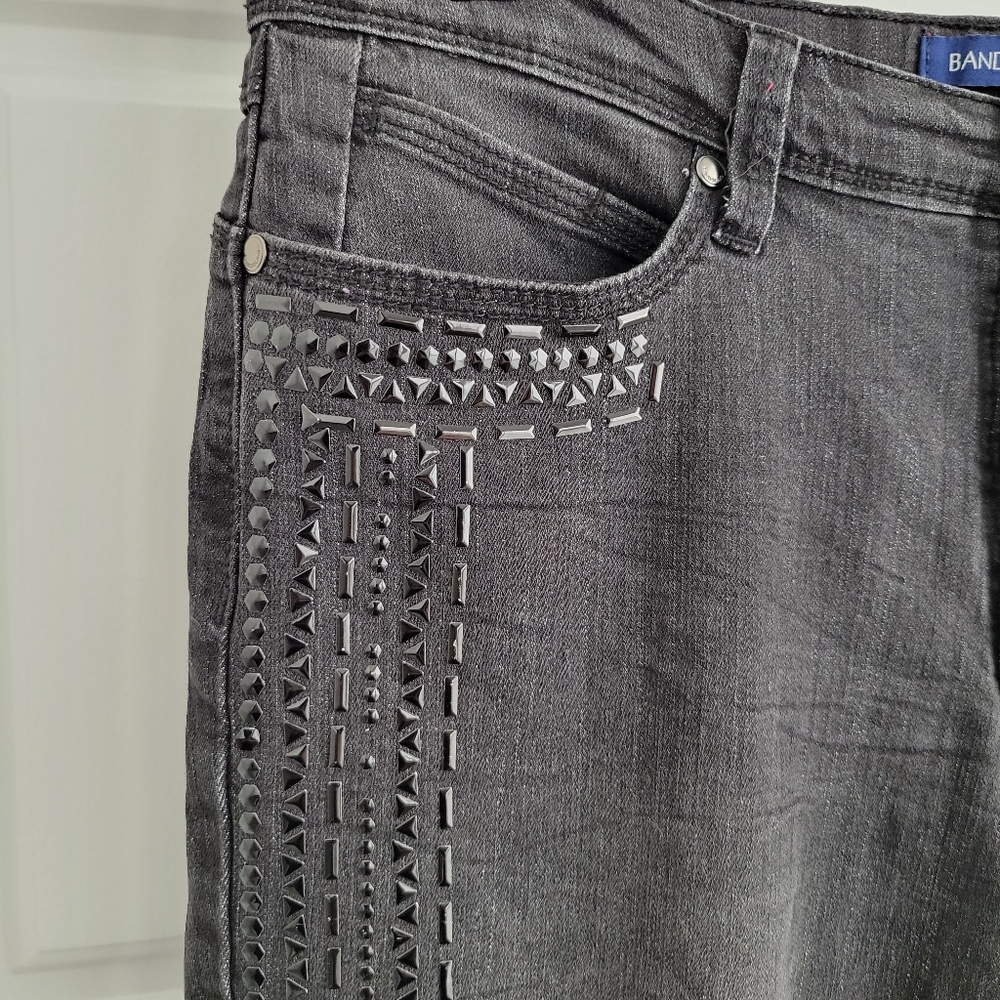 Rhinestone Denim Bandolino Skinny Black Jeans